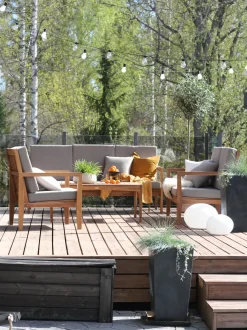 Set da giardino con tavolo 7 posti PATAJA Legno di acacia certificato Marrone chiaro