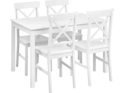 Set da pranzo BARLEE Legno di pioppo Bianco 4 posti