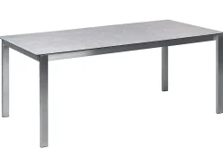 Set da pranzo da giardino 4 posti COSOLETO/GROSSETO Vetro temperato Effetto marmo Grigio