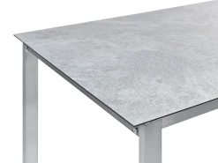 Set da pranzo da giardino 4 posti COSOLETO/GROSSETO Vetro temperato Effetto marmo Grigio