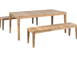 Set da pranzo da giardino con panche 6 posti CHIOGGIA Legno di acacia certificato Marrone chiaro