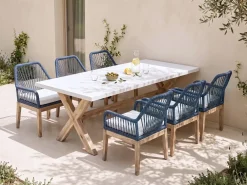 Set da pranzo da giardino 6 posti OLBIA Blu marino