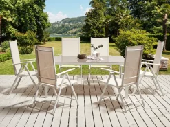 Set da pranzo da giardino 6 posti CATANIA Metallo Beige