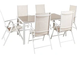 Set da pranzo da giardino 6 posti CATANIA Metallo Beige