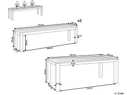 Set da pranzo da giardino con panche 6 posti MONSANO Legno d'eucalipto Marrone