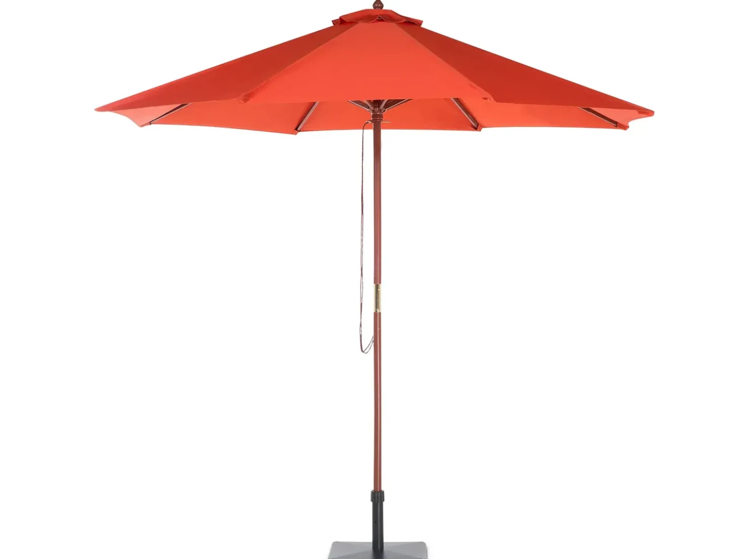 Set da pranzo da giardino 6 posti AMANTEA con Ombrellone Legno d'acacia Rosso