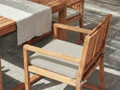 Set da pranzo da giardino 8 posti SASSARI PREMIUM con cuscini Legno di acacia certificato Tortora