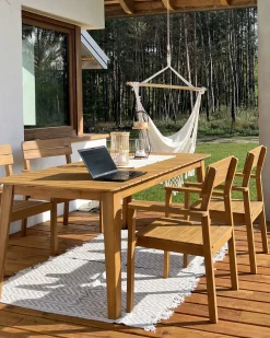 Set da pranzo da giardino 4 posti FORNELLI Legno d'acacia Marrone