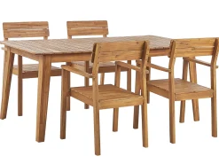 Set da pranzo da giardino 4 posti FORNELLI Legno d'acacia Marrone