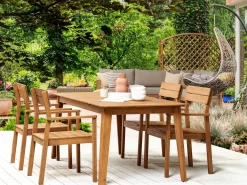 Set da pranzo da giardino 4 posti FORNELLI Legno d'acacia Marrone