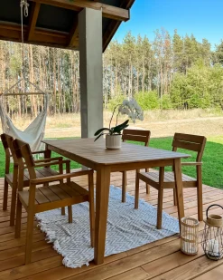 Set da pranzo da giardino 4 posti FORNELLI Legno d'acacia Marrone