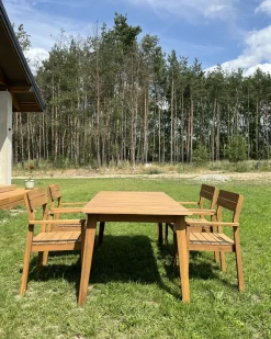 Set da pranzo da giardino 4 posti FORNELLI Legno d'acacia Marrone