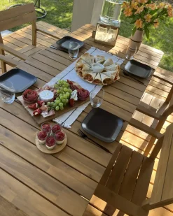 Set da pranzo da giardino 4 posti FORNELLI Legno d'acacia Marrone