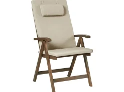Set da pranzo da giardino 6 posti AMANTEA PREMIUM Legno d'acacia Tortora
