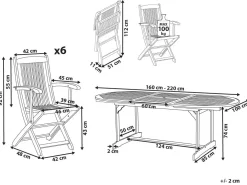 Set da pranzo da giardino 6 posti MAUI II Legno d'acacia Marrone chiaro