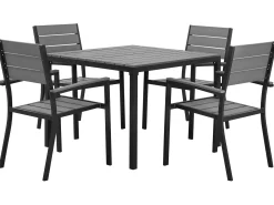 Set da pranzo da giardino 4 posti PRATO Grigio