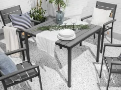 Set da pranzo da giardino 4 posti PRATO Grigio