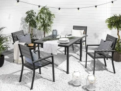 Set da pranzo da giardino 4 posti PRATO Grigio