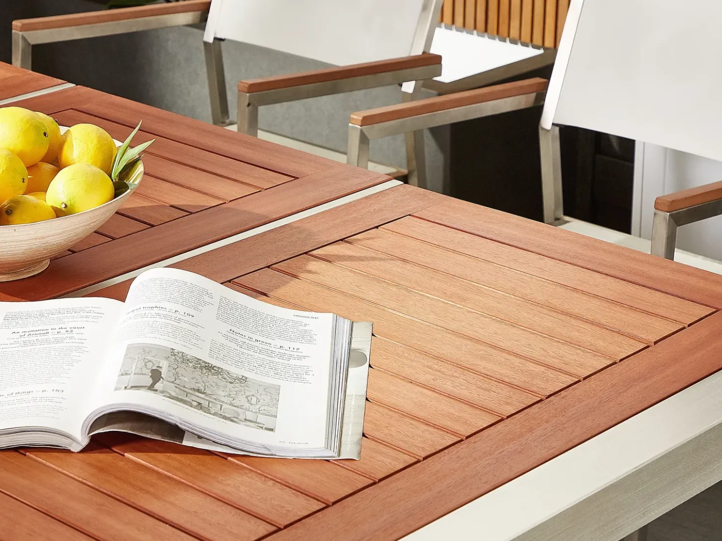 Set da pranzo da giardino 6 posti GROSSETO Legno d'eucalipto Marrone/Beige