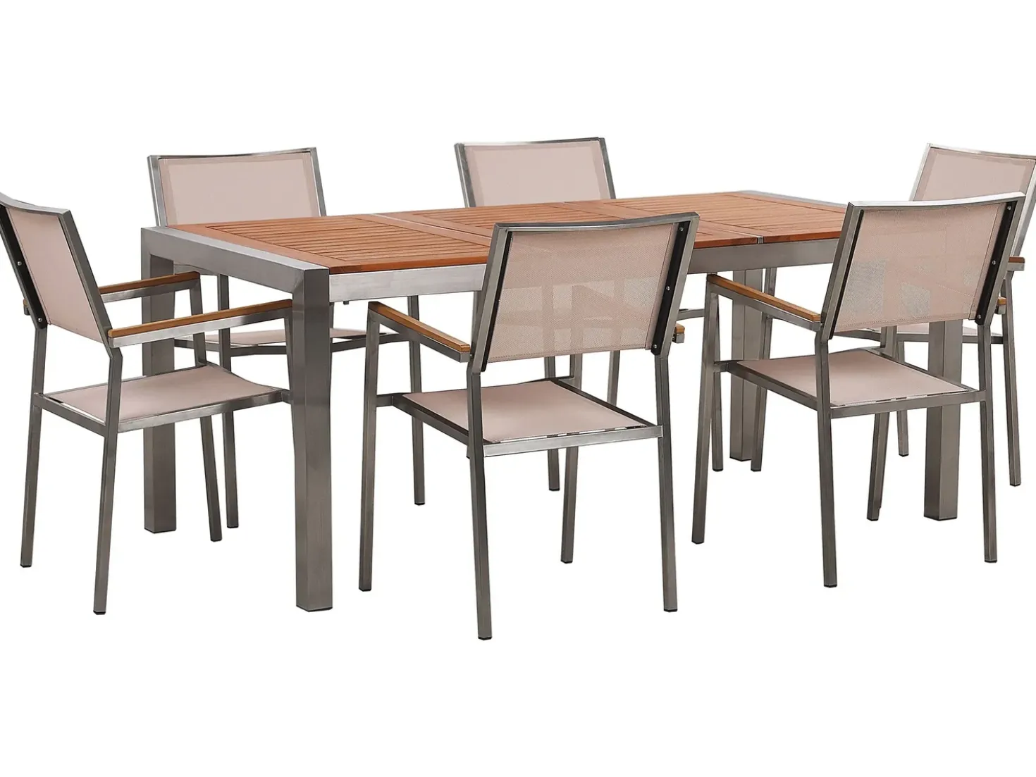 Set da pranzo da giardino 6 posti GROSSETO Legno d'eucalipto Marrone/Beige