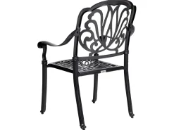 Set da pranzo da giardino 4 posti ANCONA con cuscini Metallo Nero