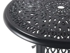 Set da pranzo da giardino 4 posti ANCONA con cuscini Metallo Nero