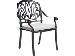 Set da pranzo da giardino 4 posti ANCONA con cuscini Metallo Nero