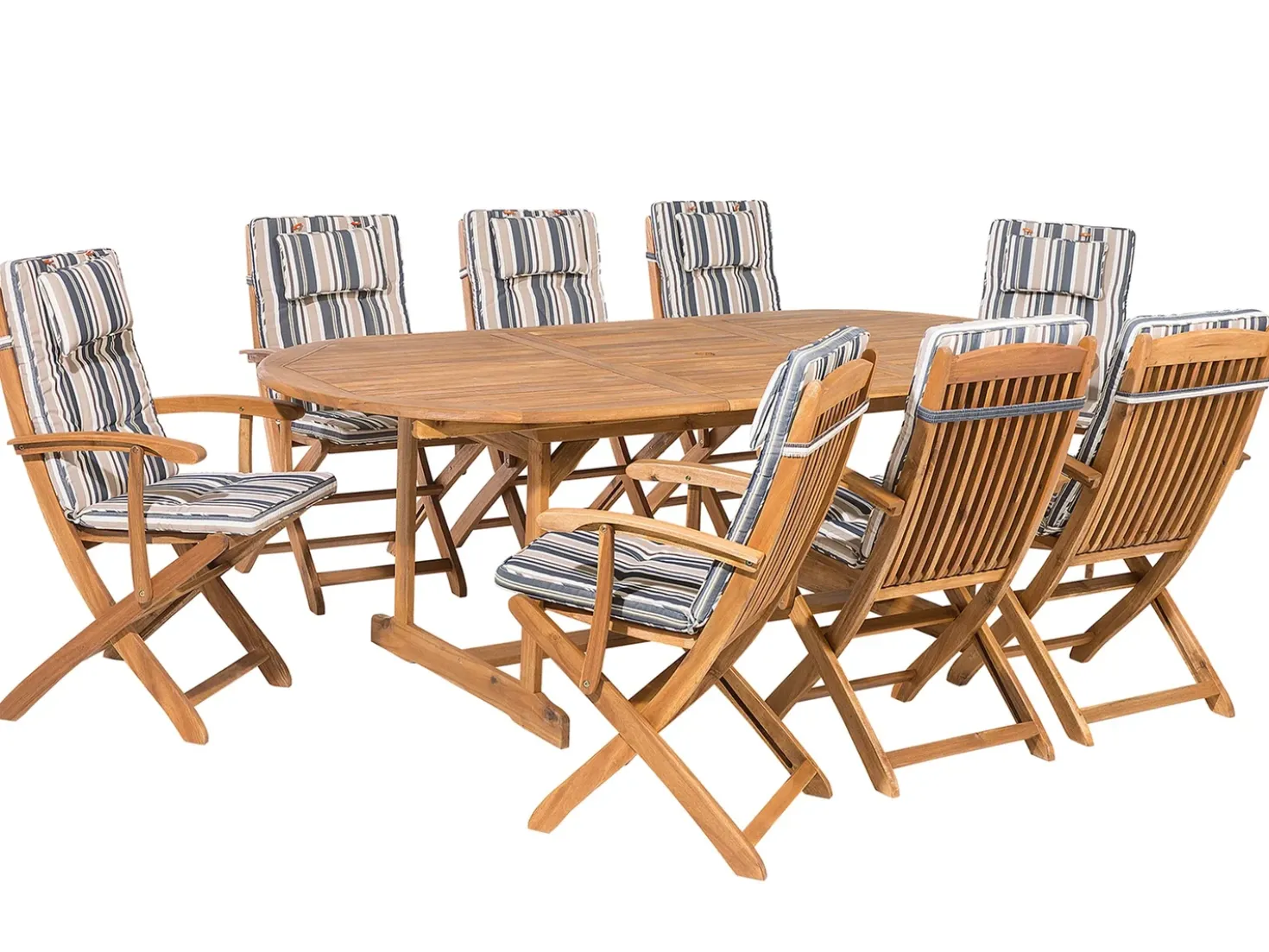 Set da pranzo da giardino 8 posti MAUI con cuscini Legno d'acacia Multicolore