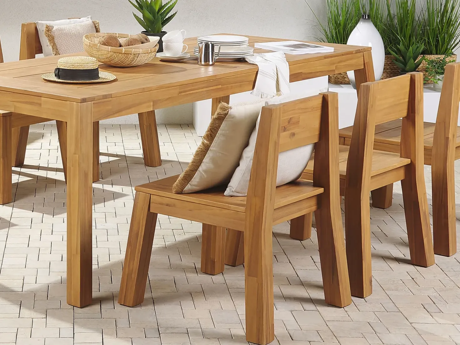 Set da pranzo da giardino 6 posti LIVORNO Legno d'acacia Marrone