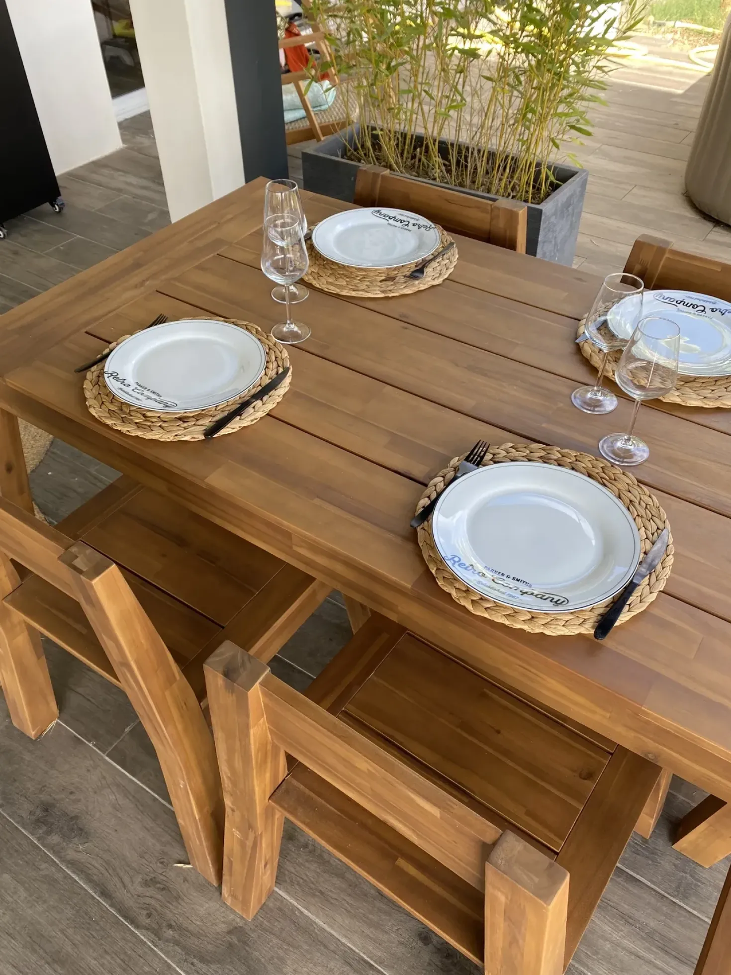 Set da pranzo da giardino 6 posti LIVORNO Legno d'acacia Marrone