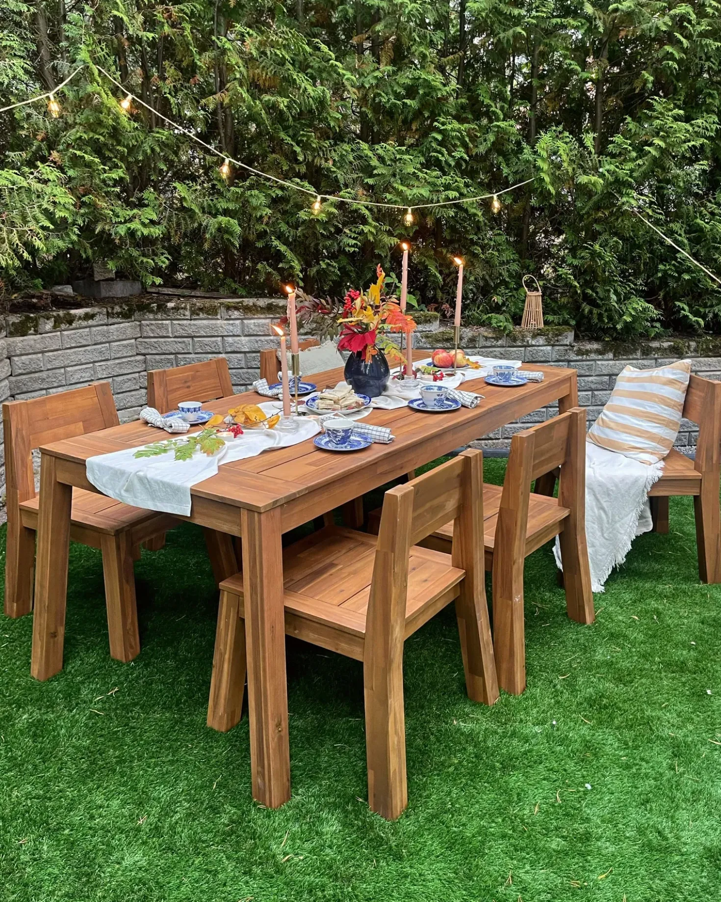 Set da pranzo da giardino 6 posti LIVORNO Legno d'acacia Marrone