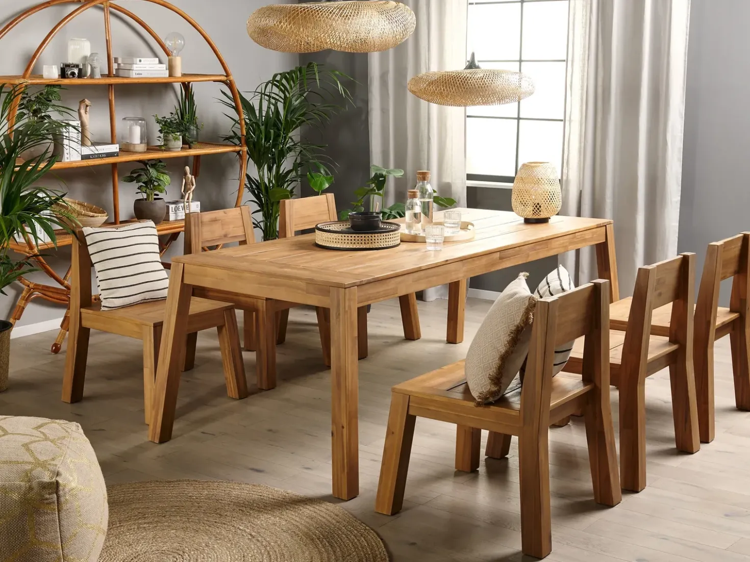 Set da pranzo da giardino 6 posti LIVORNO Legno d'acacia Marrone