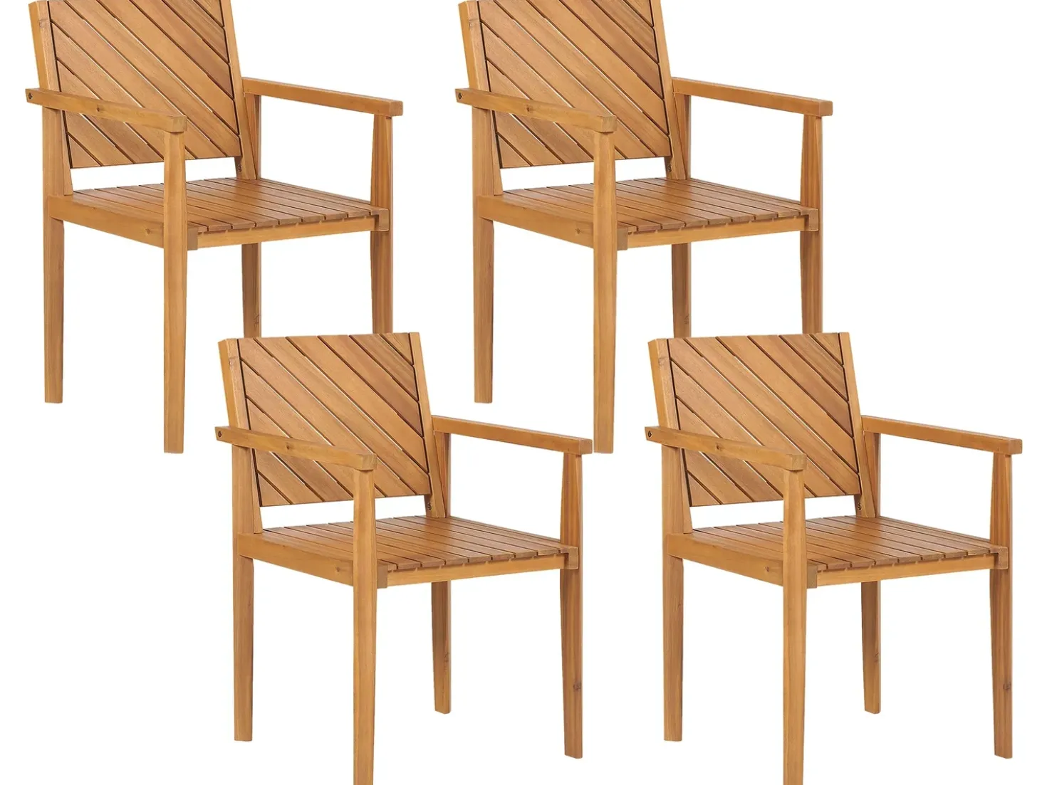 Set da pranzo da giardino 4 posti BARATTI Legno d'acacia Marrone