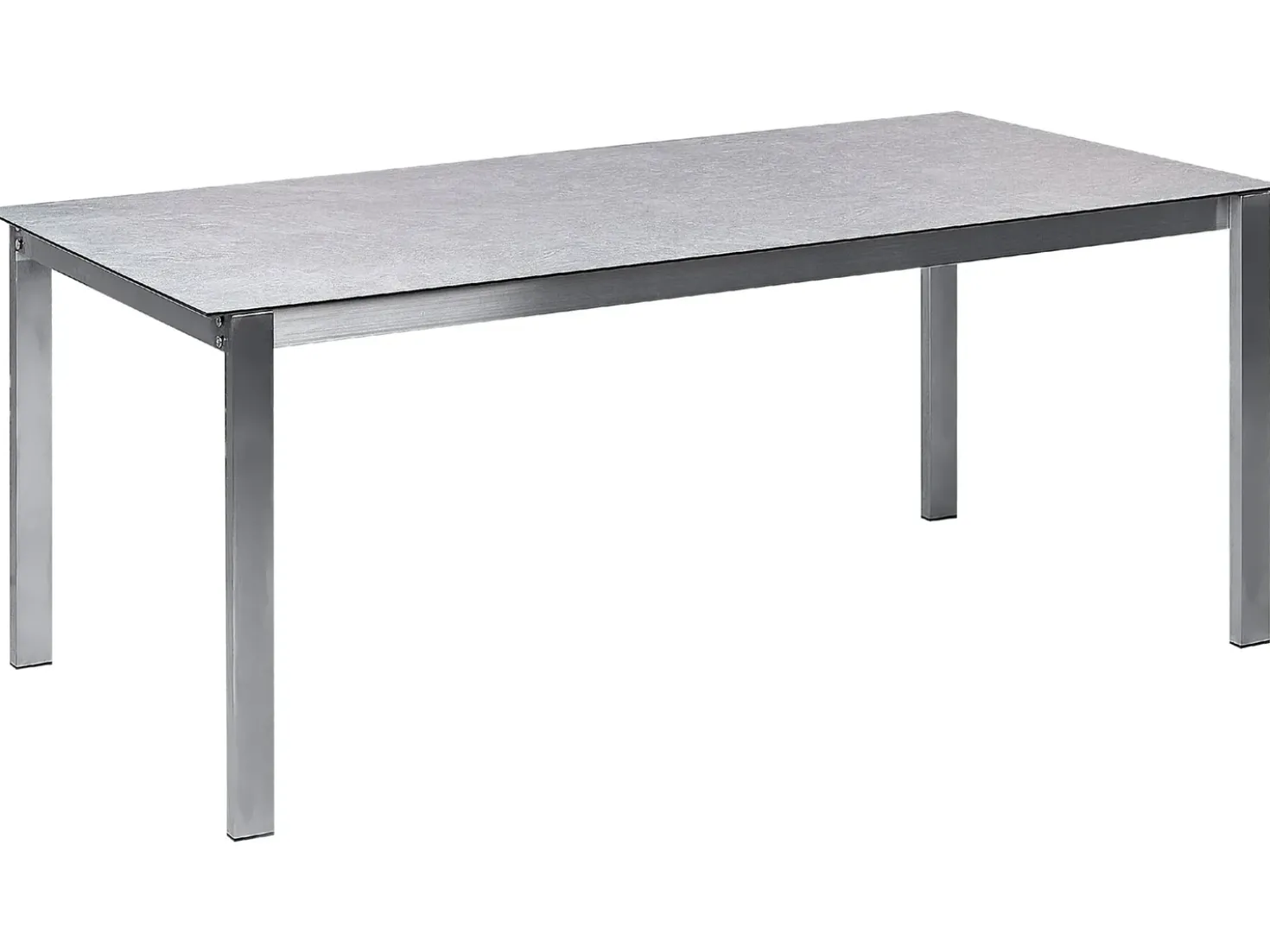 Set da pranzo da giardino 6 posti COSOLETO/GROSSETO Vetro temperato Effetto marmo Grigio