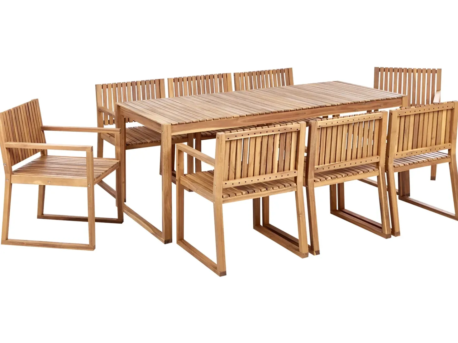 Set da pranzo da giardino 8 posti SASSARI II Legno di acacia certificato Marrone chiaro