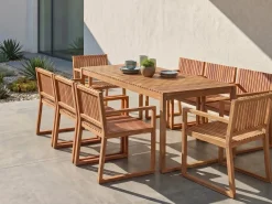 Set da pranzo da giardino 8 posti SASSARI II Legno di acacia certificato Marrone chiaro
