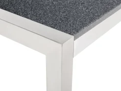 Set da pranzo da giardino 6 posti GROSSETO Piastra tripla Granito Lucido Nero/Grigio