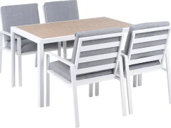 Set da pranzo da giardino 4 posti VISSO Grigio/Bianco