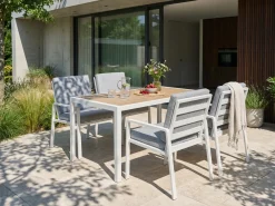 Set da pranzo da giardino 4 posti VISSO Grigio/Bianco