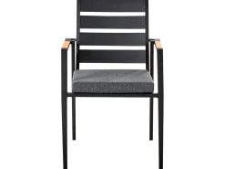 Set da pranzo da giardino 4 posti MALETTO/TAVIANO con cuscini Metallo Nero