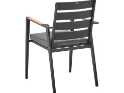 Set da pranzo da giardino 4 posti MALETTO/TAVIANO con cuscini Metallo Nero