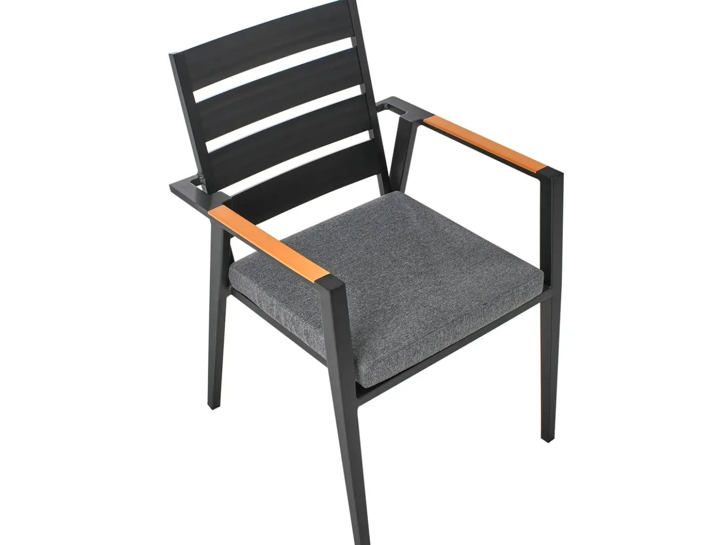 Set da pranzo da giardino 4 posti MALETTO/TAVIANO con cuscini Metallo Nero