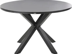 Set da pranzo da giardino 4 posti MALETTO/TAVIANO con cuscini Metallo Nero