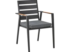 Set da pranzo da giardino 4 posti MALETTO/TAVIANO con cuscini Metallo Nero
