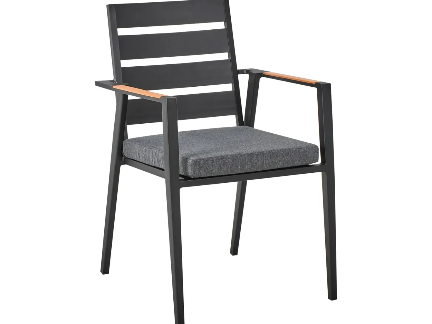 Set da pranzo da giardino 4 posti MALETTO/TAVIANO con cuscini Metallo Nero