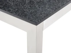 Set da pranzo da giardino 6 posti GROSSETO Granito fiammato Nero/Bianco