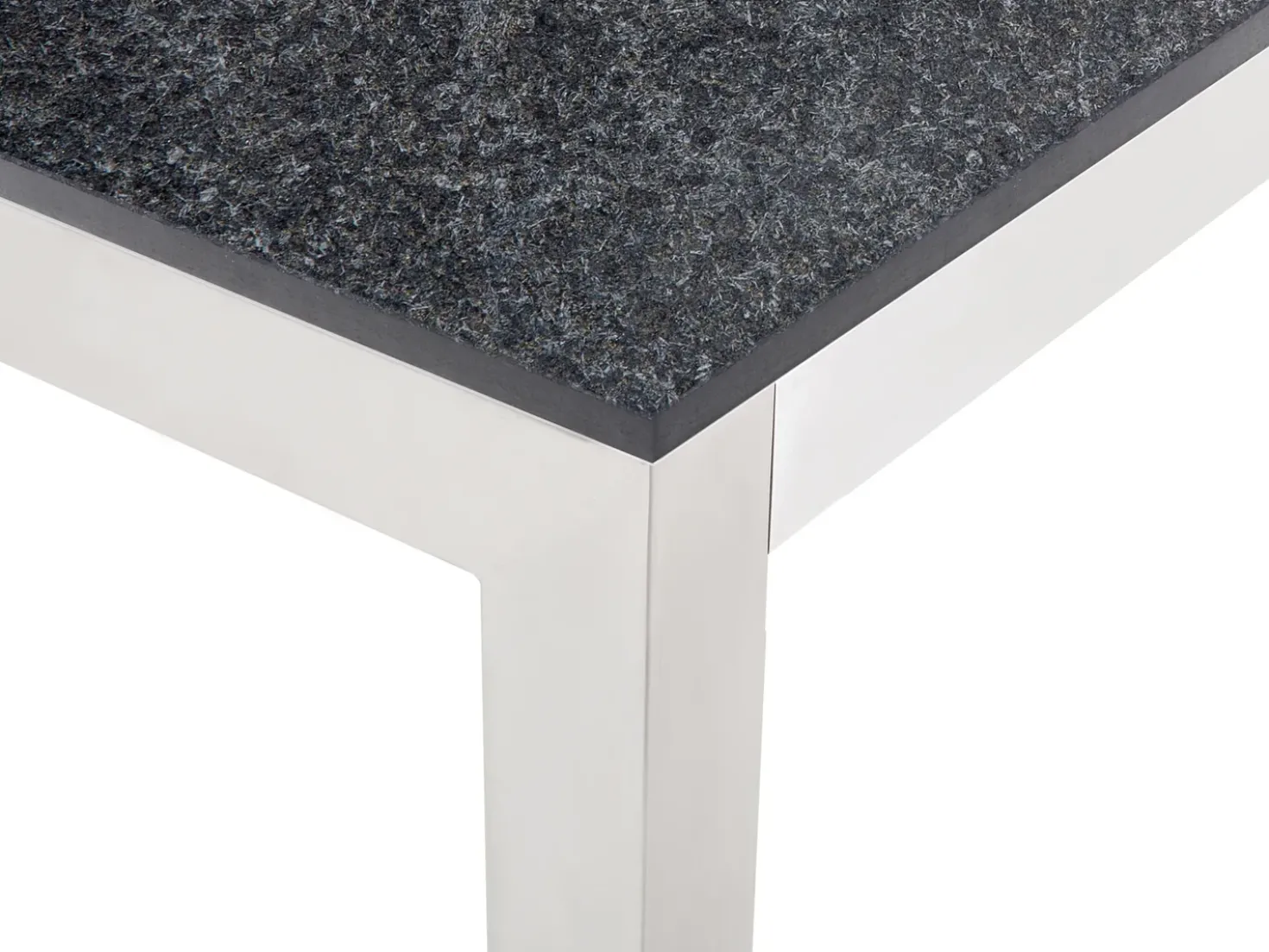 Set da pranzo da giardino 6 posti GROSSETO Granito fiammato Nero/Bianco