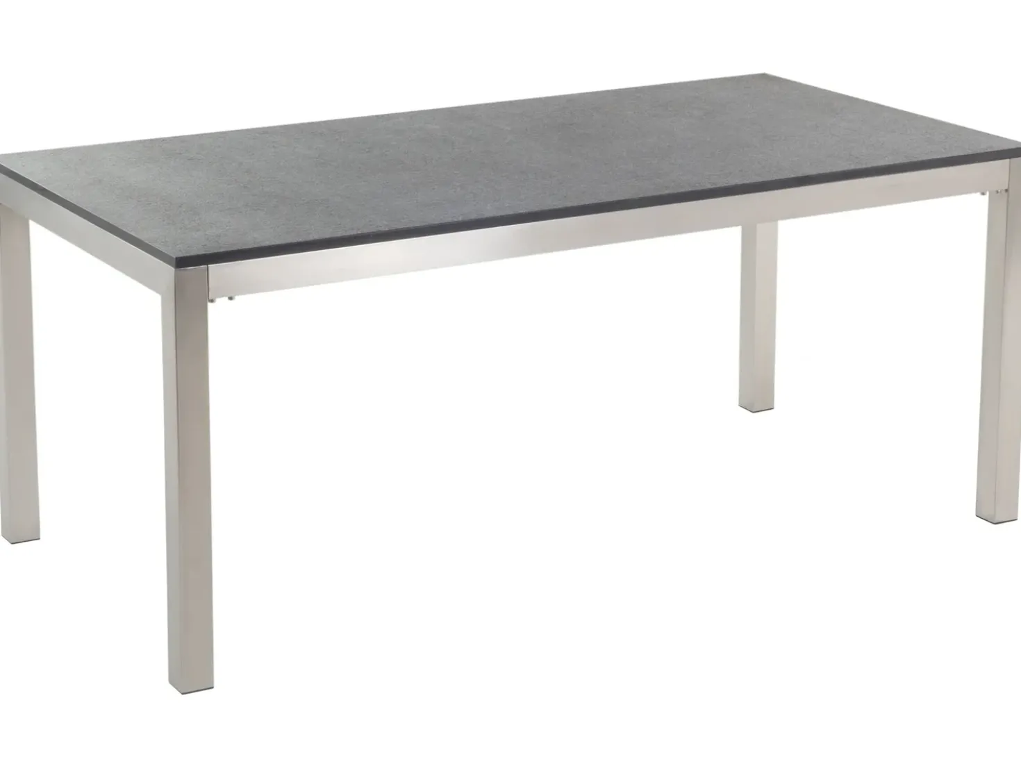 Set da pranzo da giardino 6 posti GROSSETO Granito fiammato Nero/Bianco