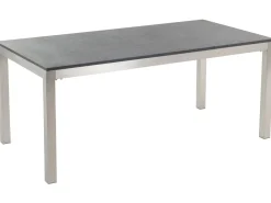 Set da pranzo da giardino 6 posti GROSSETO Granito fiammato Nero/Beige