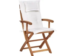 Set da pranzo da giardino 8 posti MAUI II con Ombrellone Legno d'acacia Bianco sporco